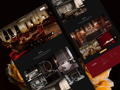 Luxuria - Elegant & Luxurious Hotel Website Design black dark elegant expensive hotel luxury maroon red resort ui ui design web design website