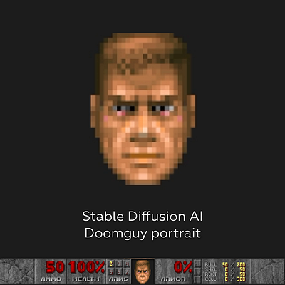 Doomguy portrait doom doomguy game character stable diffusion stable diffusion ai