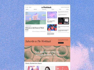 The Workback blog branding digital editorial homepage interactive uiux web