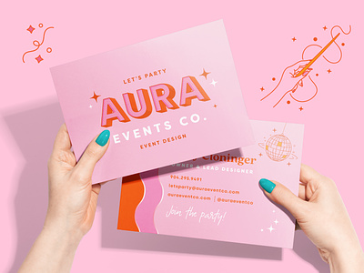 Aura Events Co. Branding | Design By Ayelet art artwork branding design digital art digital illustration graphic design illustration logo ui