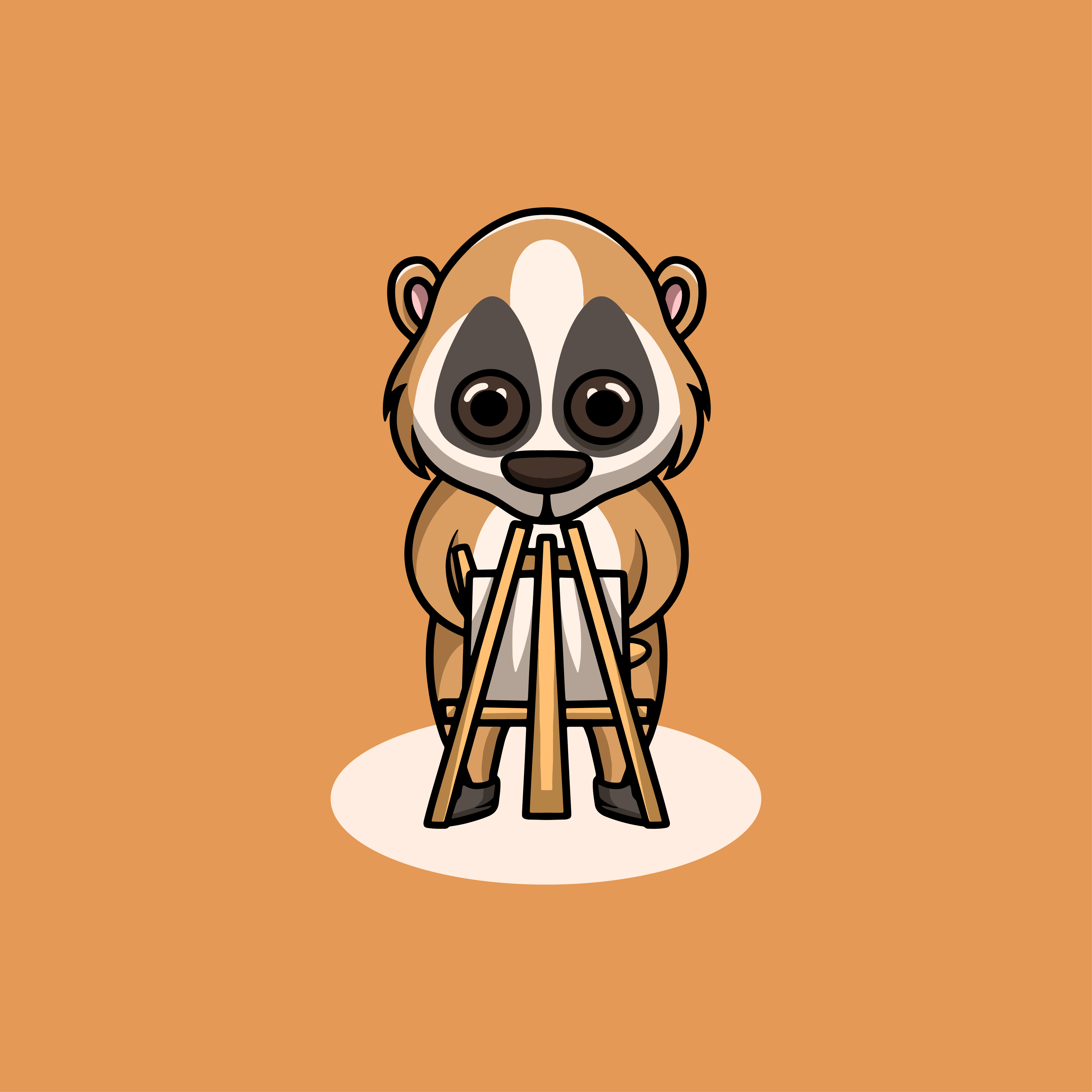 Cute Slow Loris Painting Illustration curious design graphic design illustration logo ui