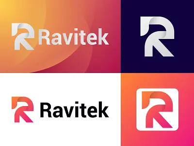 Ravitek Modern logo design and letter logo 3d abstract logo brand identity branding design gradient logo graphic design icon letter logo logo logo design logo maker logo mark logo type logodesign logos modern logo monogram r logo vector