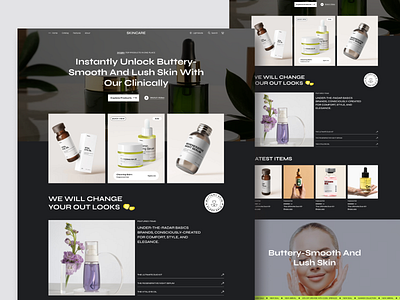 Skincare-Beauty Landing Page / Web UI design e commerce landing landing page minimal product skincare trendy ui webdesign