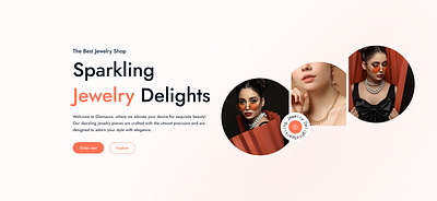 Glamaura Jewelry website header banner banner design branding design jewelry ui ux