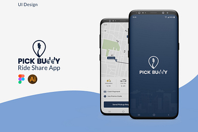 Pick Buddy-Ride Share App UI Design app app ui branding design graphic design mobile mobile app ride ride share app ui ui ui design uiux ux