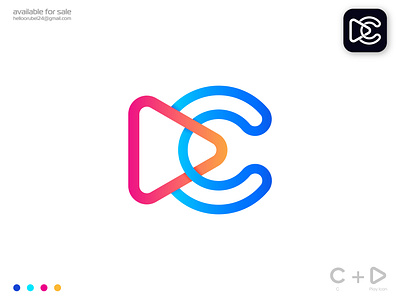 Play icon + Letter C Logo Design brand identity branding c logo creativelogo editing icon logo logo design logo designer media minimal logo modern logo music play play button play icon song sound triangle video logo