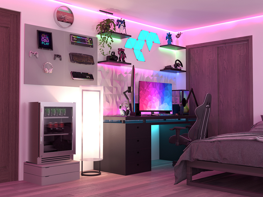 Gaming room designs themes templates and downloadable graphic