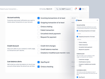 Financial | Space Design System for SaaS application banking business dashboard finance financial fintech input money product product design responsive saas settings side bar tick ui uiux wallet webapp