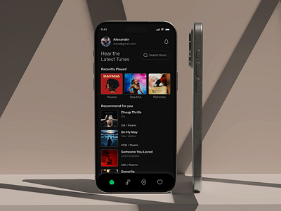 🎶 Music Streaming Application app app design apple music application dark mode design mobile app mobile design music app music application music player music player app playlist product design spotify streaming app ui design user interface visual design