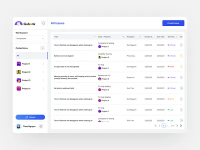 Log issues for your project by Gubonk application bugs design figma issue list log bug ui uiux design ux