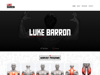 Luke Barron - Landing Page Design bodybuilder bodybuilding design figma fitness fitness influencer gym influencer landing page landing page design luke barron personal personal website ui ui design web web design website workout workout program