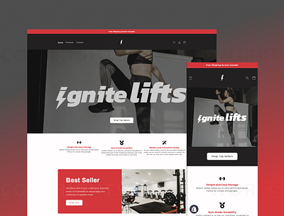 Ignite Lifts Shopify Website Design and Development branding design fitness ecommerce website fitness website logo typography ui ux visual design
