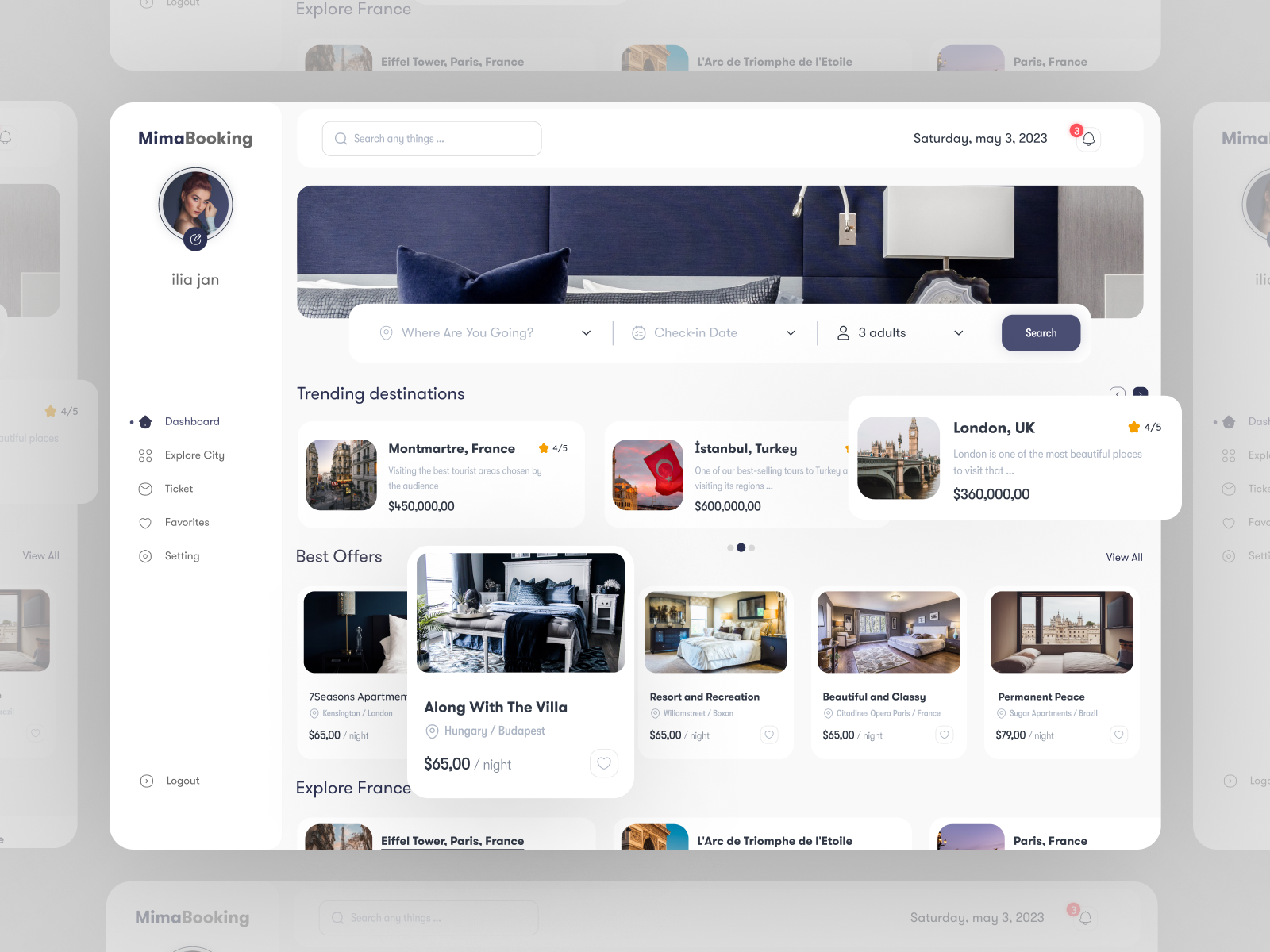 Hotelbooking Dashboard booking app concept dashboard graphic design hotel hotel booking house booking app online booking app ravel booking service reservation resort booking app travel travel app ui ui trend uix ux vacation app