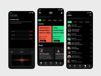 Social media app for basketball fans app design basketball app basketball fans mobile app ui design ux design