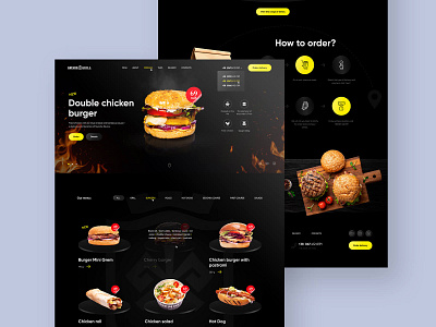 Web Design of the Website of Burger animation branding burger design graphic design inspiration motion graphics ui ux webdesign website