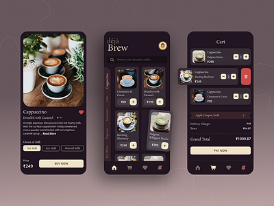 Coffee Delivery App Screen animation design design app illustration illustrator logo ui ui ux uidesign uiux