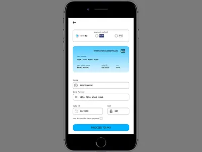 credit card checkout page app design ui user interface ux visual design