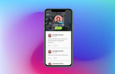 Fitness app posts app design ui ux