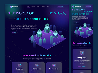 Crypto Landing Page crypto crypto landing page crypto website dark dark ui darktheme figma figma designer figmadesign gradient illustration mobile verstion product design product designer responsive ui designer uiux ux designer webapp website designer