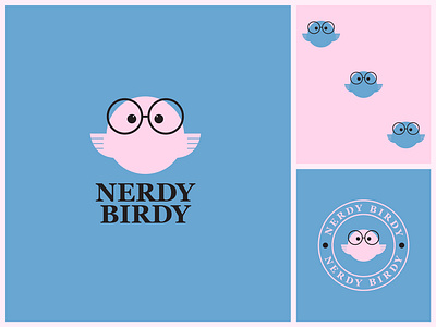 Nerdy Birdy logo design bird logo brand logo branding educational logo graphic design kids logo logo logo design minimalist logo