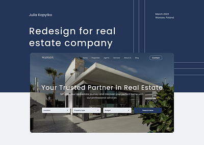 Redesign for real estate site (Web/Mobile) | case study branding design figma main page realestate redesign ui ux webdesign website