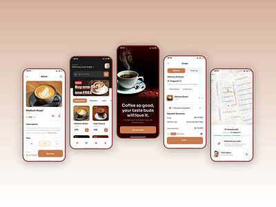 Delivery App - Coffee app branding coffe design graphic design illustration ui ux