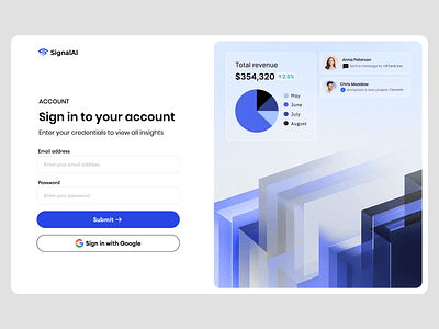 Signal AI account registration design account creation corporate design enterprise login onboarding page registration saas sign in page sign up sign up page software ui uxui web web login web page login webflow webpage