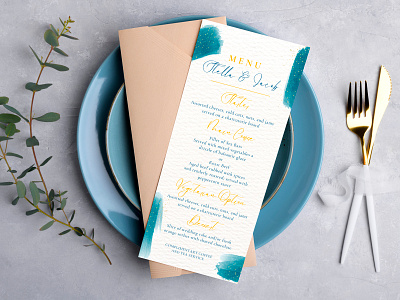 Teal Blue & Gold Watercolor Splash Wedding Invitation Suite aqua blue elegant graphic design minimal minimal wedding invitation teal blue watercolor watercolor illustration watercolor wedding invite wedding invitation wedding invitation design