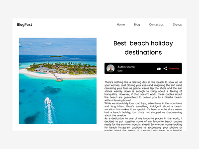 Daily UI challenge - 35/100 Blog post daily ui challenge design ui