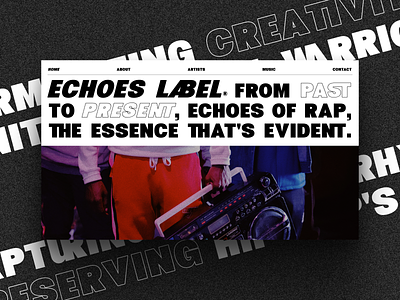 Echoes Label design figma music music label music ui music website rap rapper ui rappers ui uiux ux web design website