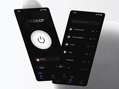 VPN App design app branding design illustration logo ui ux