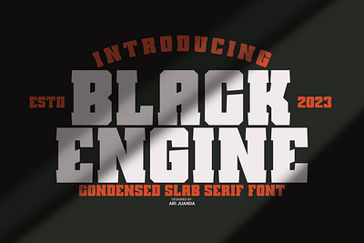 Black Engine branding design display font illustration logo type typography vector
