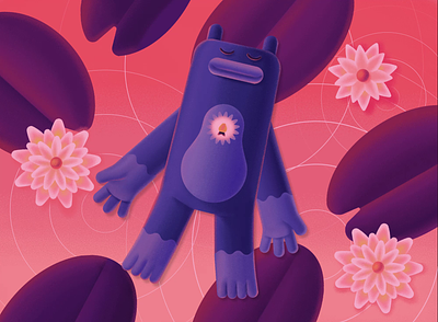 Nidra animation app application character digital flower illustration lake lotos meditation motion graphics nidra relax yoga