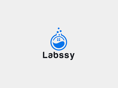 Labssy Logo Design (Unuse Concept) home lab home test company home test kits house huse lab lab home test lab house lab logo