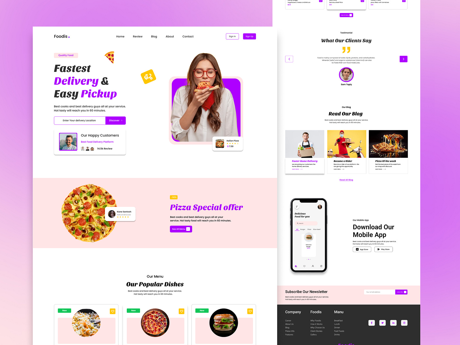 Food Landing Page Design by Obhik Kumer on Dribbble