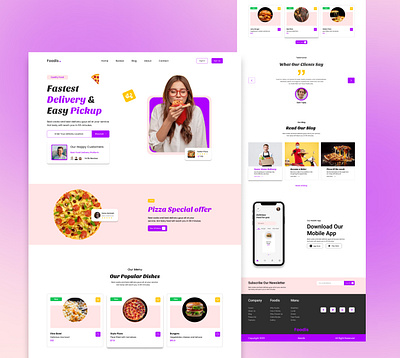 Food Landing Page Design animation banner design branding design figma figma design graphic design illustration landing page design landingpage logo motion graphics typography ui uiux ux vector