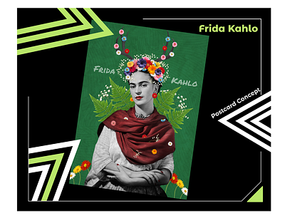 Frida Kahlo Postcard design graphic design photoshopwork poster
