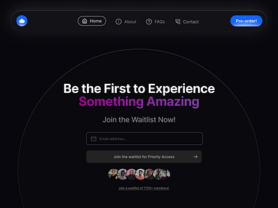 "Be the First in Line! Join Our Product Launching Waiting List design gradient hero banner home homepage landingpage minimal pre order product product design product launch site subscribe typography ui ux watinglist web design wesite
