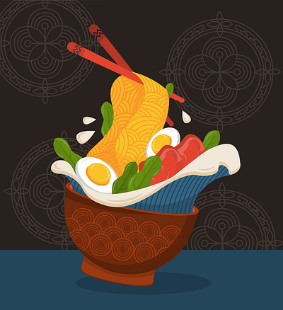 Chinese cuisine illustration vector