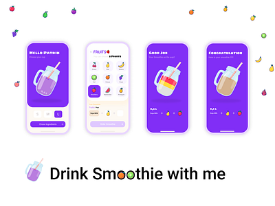 Drink Smoothie 🍹 app design design fruits illustration product design smoothie ui ui design ux design