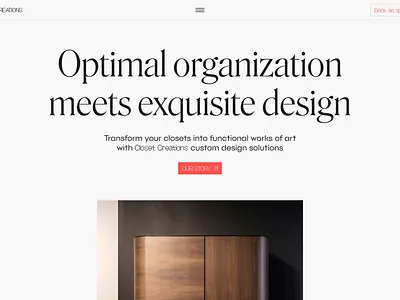 Closet Website Landing Page closet design landing page ui uiux