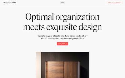 Closet Website Landing Page closet design landing page ui uiux