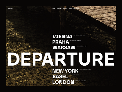 DEPARTURE bold branding clean dark departure design grid landing page layout minimalist modern photography travel ui vacation web design whitespace