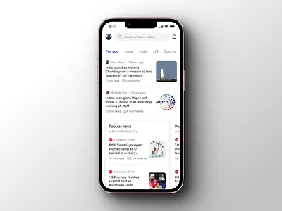 News App Feed Design app design mobile ui ux