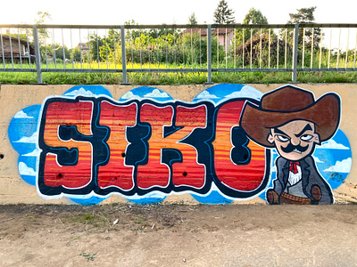 Wild wild west graffiti letters character
