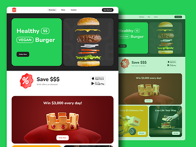 Burger King — Concept burger clean food landing redesign