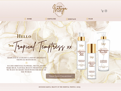 Boudoir Isariya: Home Page branding ui webpage