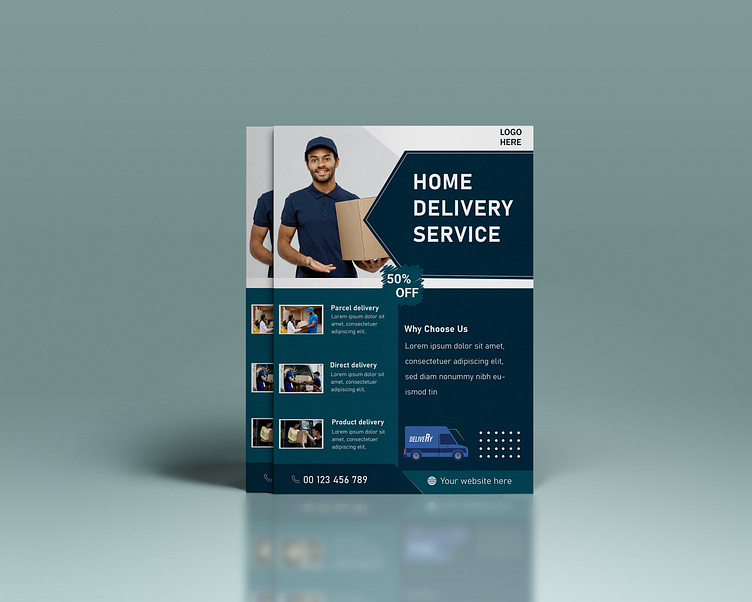 Delivery / Transportation Service Flyer Template by ROYAL IT LAB on ...