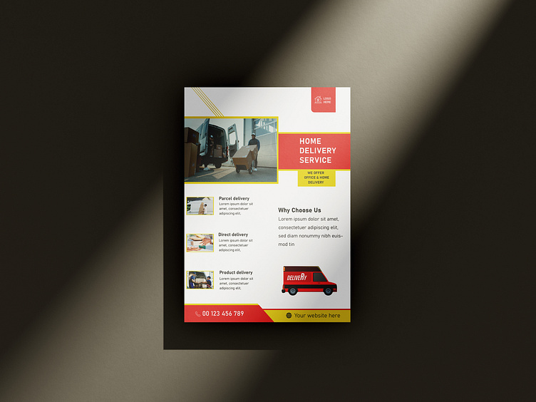 Delivery / Transportation Service Flyer Template by ROYAL IT LAB on ...