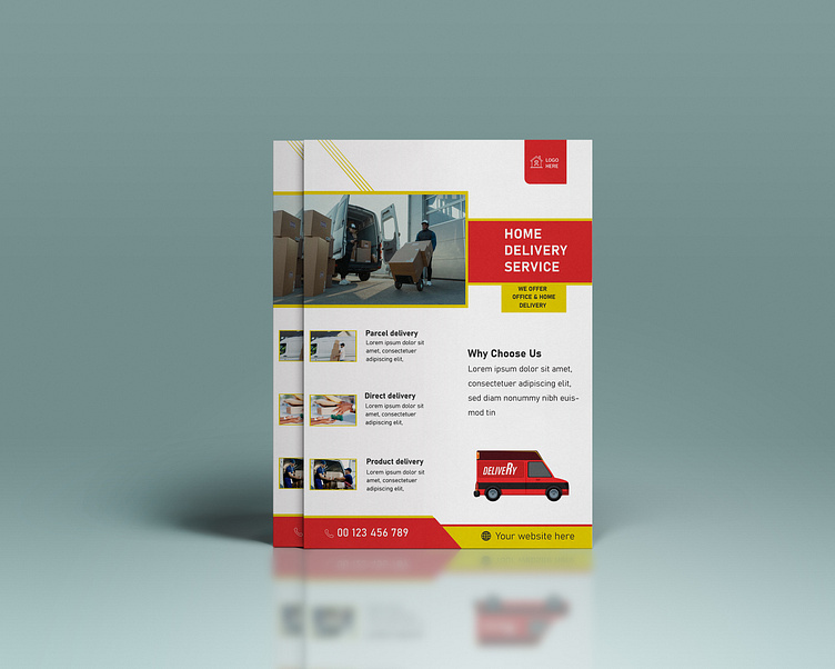 Delivery / Transportation Service Flyer Template by ROYAL IT LAB on ...